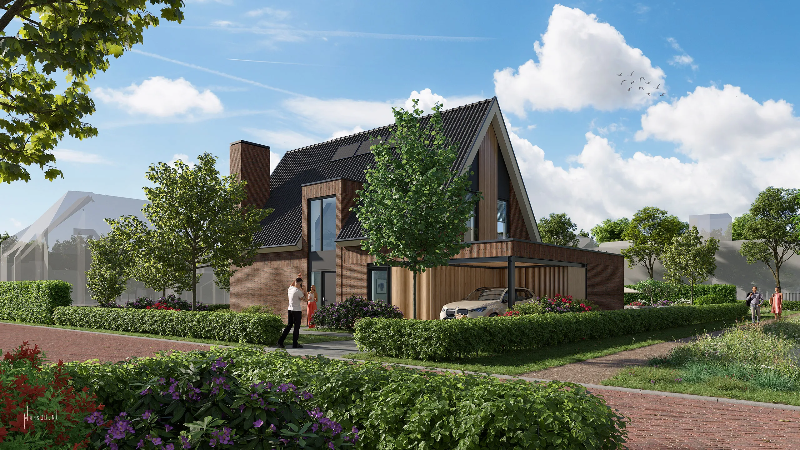 Eigentijdse vrijstaande villa met royale tuin en eigen oprit.